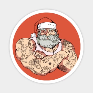 Bad Santa with Tattoos Magnet